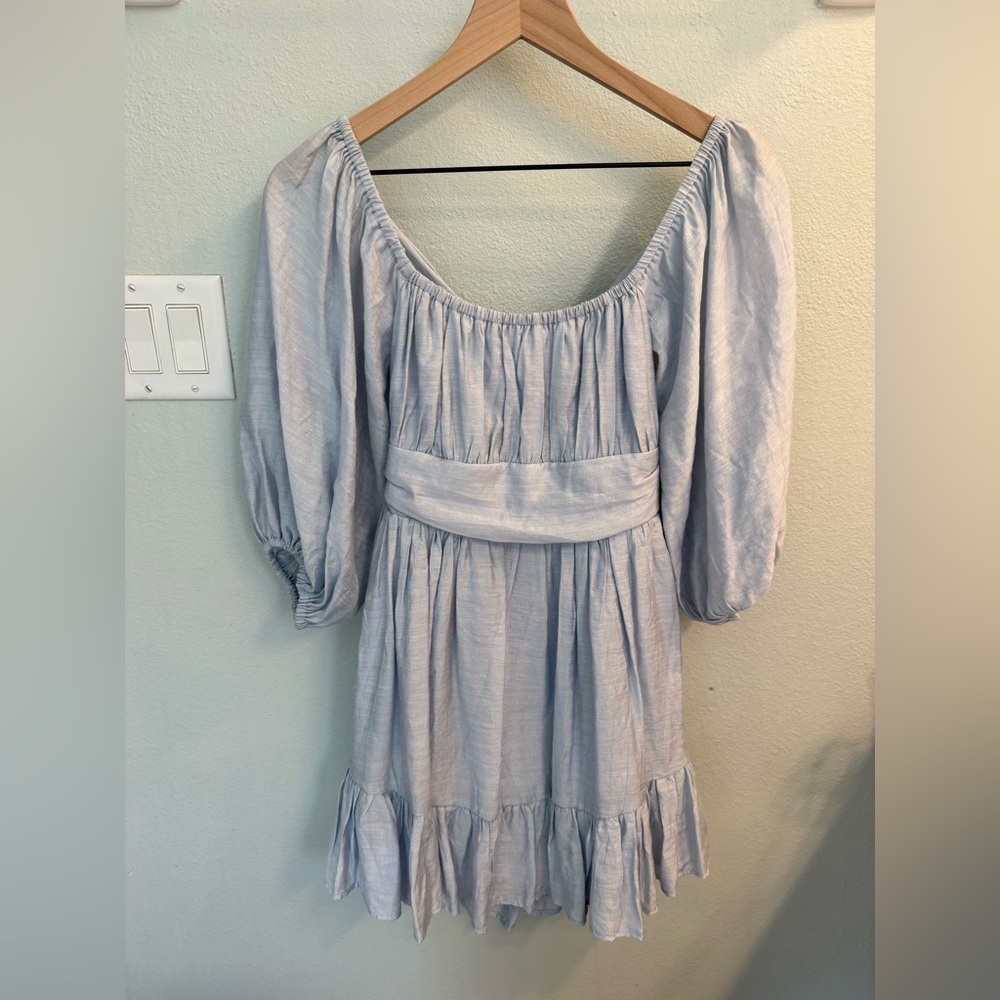 Saints and secrets Light Blue Puff Sleeve Dress - Picture 8 of 8